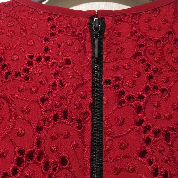 Nanette Lepore Red Eyelet Lace Dress - Picture 7 of 8